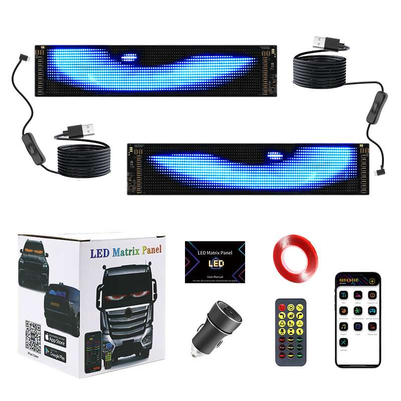 led软屏 汽车前后窗玻璃rgb柔性显示屏 卡车魔鬼眼动态恶魔眼车灯