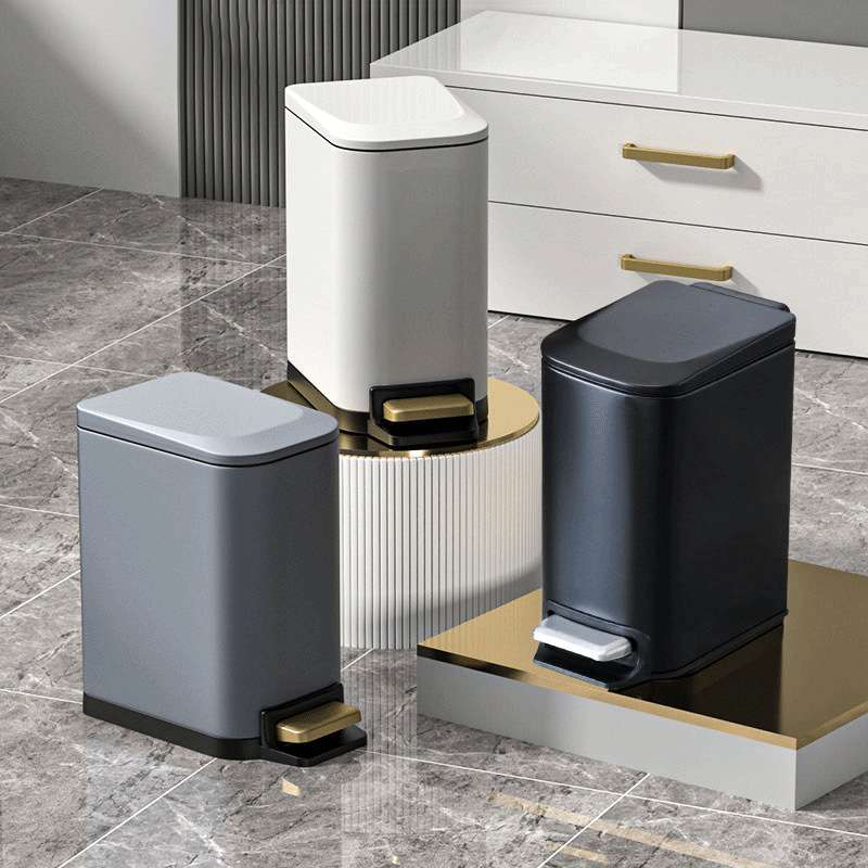 洗手间长方形垃圾桶带盖客厅卫生间脚踏不锈钢窄脚踩家用夹缝厕所