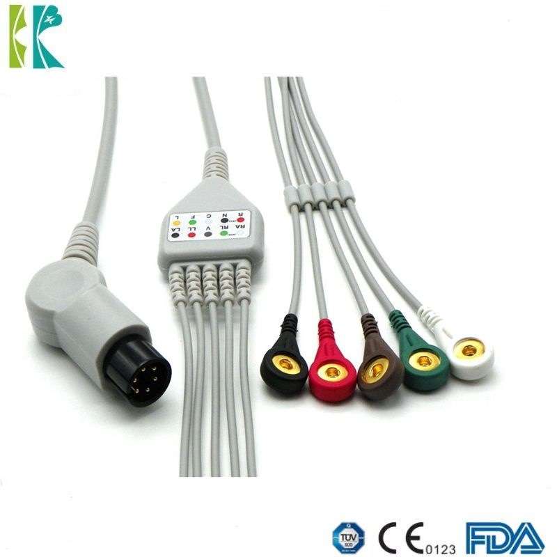 兼容迈瑞9000金科威京柏1540一体五导心电导联线监护仪心电导联线