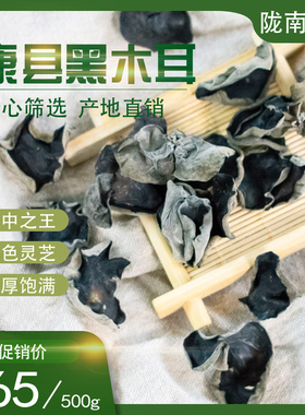 康县黑木耳椴木小耳干货500g非东北黑木耳 陇南土特产无根木耳