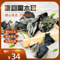 甘肃陇南无根小耳青冈康县黑木耳干货非东北黑木耳250g