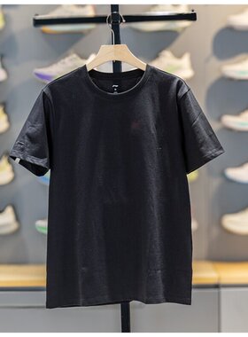 李宁男子T恤2026夏季新款舒适百搭休闲运动圆领短袖文化衫AHSW387