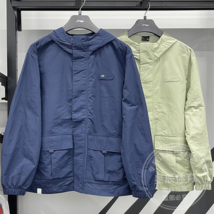 李宁男子风衣2024秋季 宽松防泼水防风连帽运动服外套AFDU537 新款