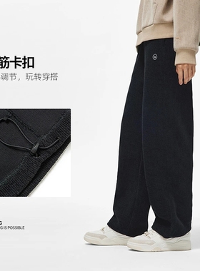 李宁卫裤女士冬季运动时尚系列舒适简约宽松休闲运动长裤AKLT828