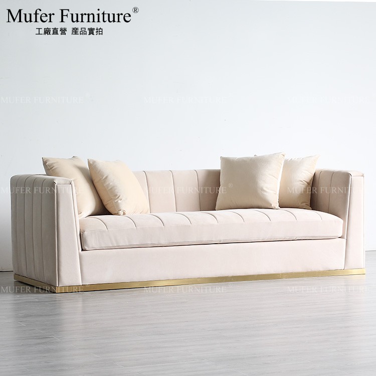 轻奢风美式真皮三人沙发家具