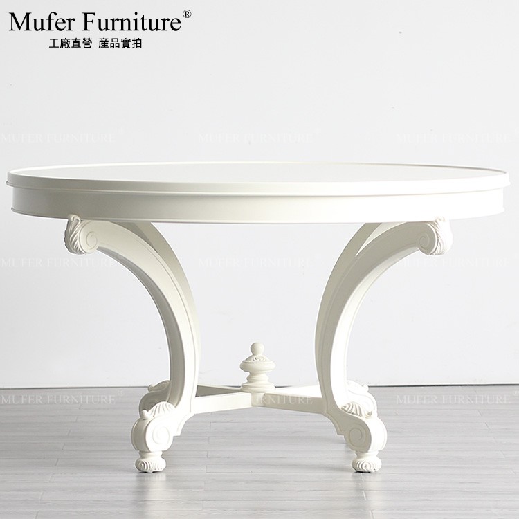 慕妃高端定制乡村风仿古圆餐桌