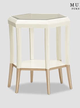 慕妃全屋定制美式轻奢LA RACHELLE实木客厅六边形角几边几MN12