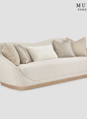 慕妃全屋定制简约美式轻奢LA RACHELLE实木布艺客厅三人沙发MN10