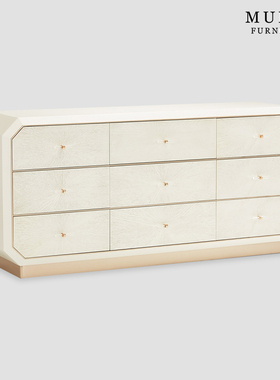 慕妃定制美式轻奢LA RACHELLE实木边柜长卧室抽屉储物九斗柜MN17