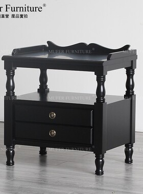 慕妃高端定制家具简约美式新古典欧式卧室昆西床边柜床头柜SP83
