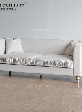 慕妃高端定制家具美式新古典欧式实木布艺三人客厅休闲沙发MF687