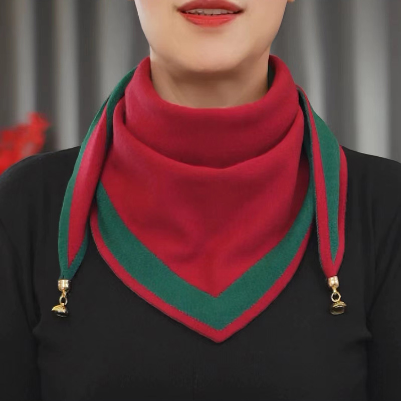 冬款双面双色三角巾时尚保暖围脖