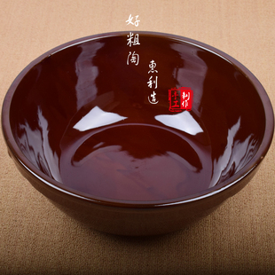 和面盆陶瓷家用老式发面盆大号加厚加深花盆带盖复古揉面盆包邮