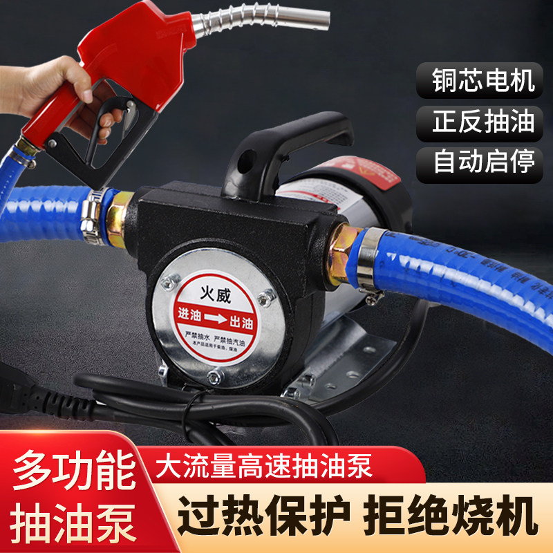 电动抽油泵12v24v通用220v柴油泵小型抽油神器正反全自动自吸式泵