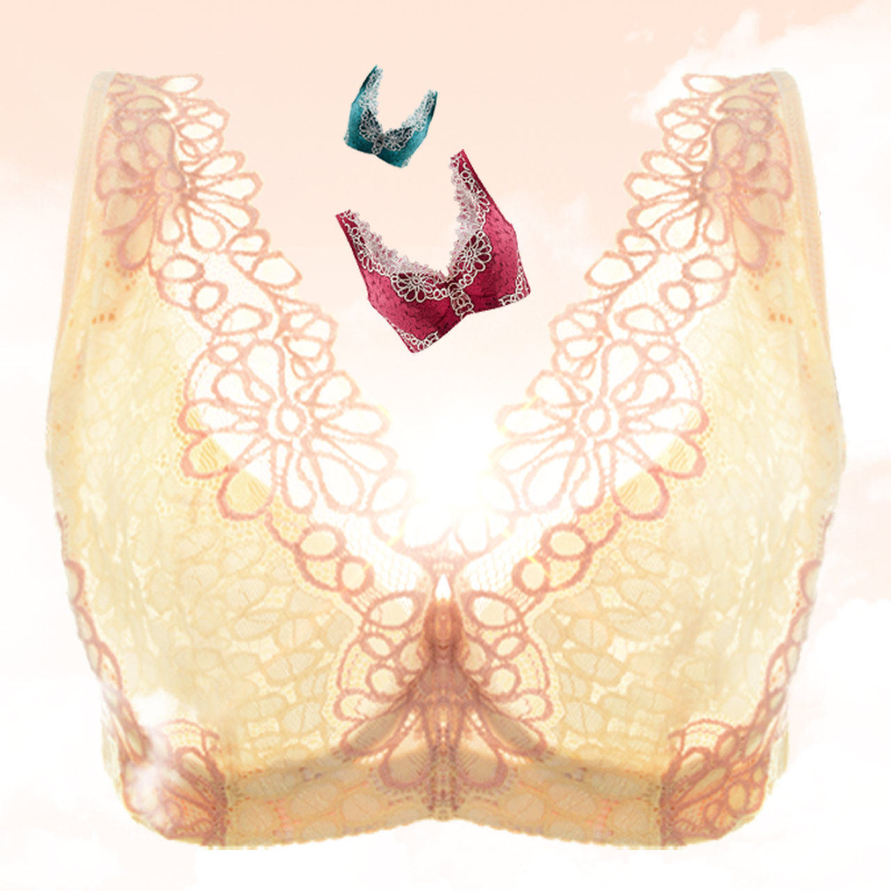 【2件减5元】正品夏季新品聚拢调整型女内衣无钢圈文胸中薄厚可选