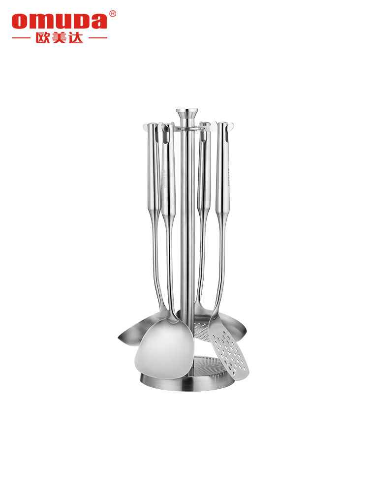 欧美达304不锈钢套铲不锈钢铲勺汤勺炒菜铲子厨房厨具全套五件套