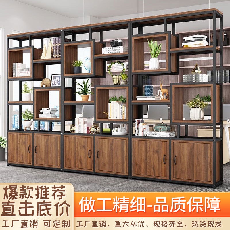铁艺客厅入户屏风玄关柜新中式办公室双面收纳现代简约创意隔断柜