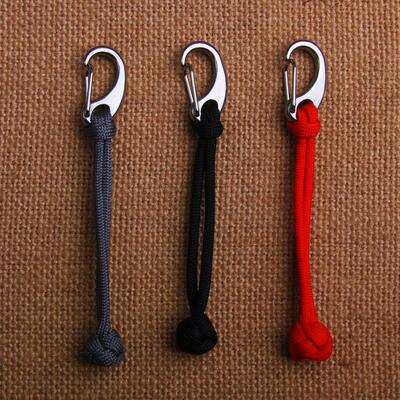 手编伞绳不锈钢扣球结钥匙挂件