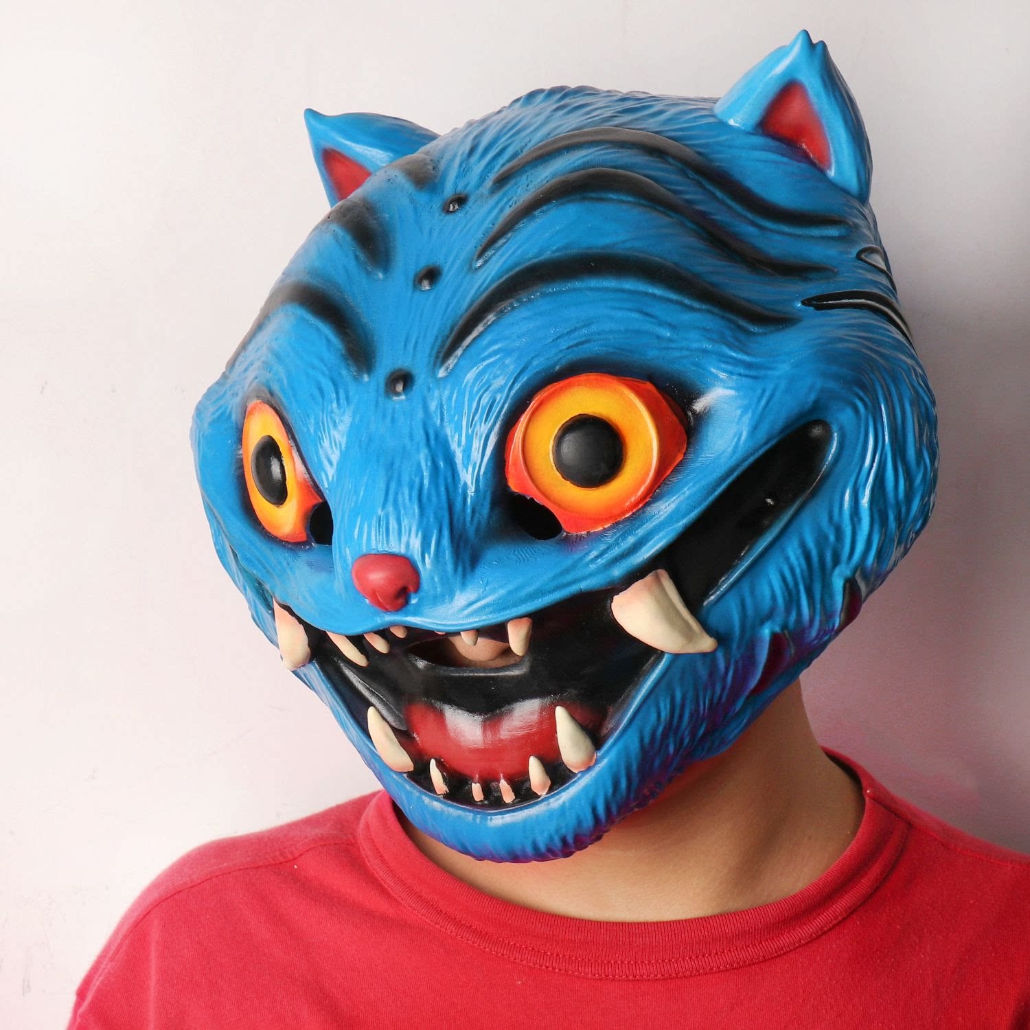 蓝虎头套猎魔女团恶魔猎人面具