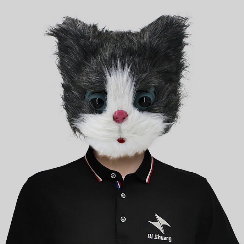 可爱猫咪面具万圣节搞笑动物面罩图片