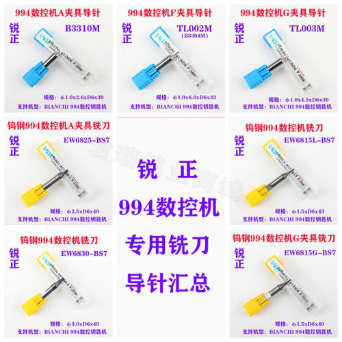 锐正BIANCHI 994数控钥匙机 A F G夹具1.0导针1.5 2.0 3MM铣刀