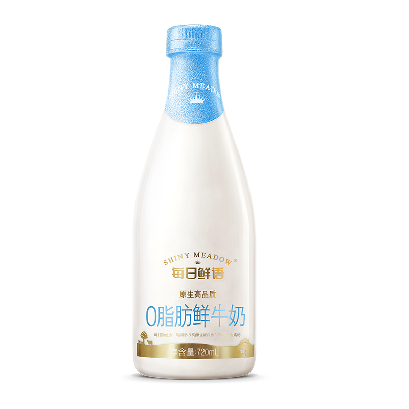 每日鲜语0脂肪脱脂鲜牛奶720ml