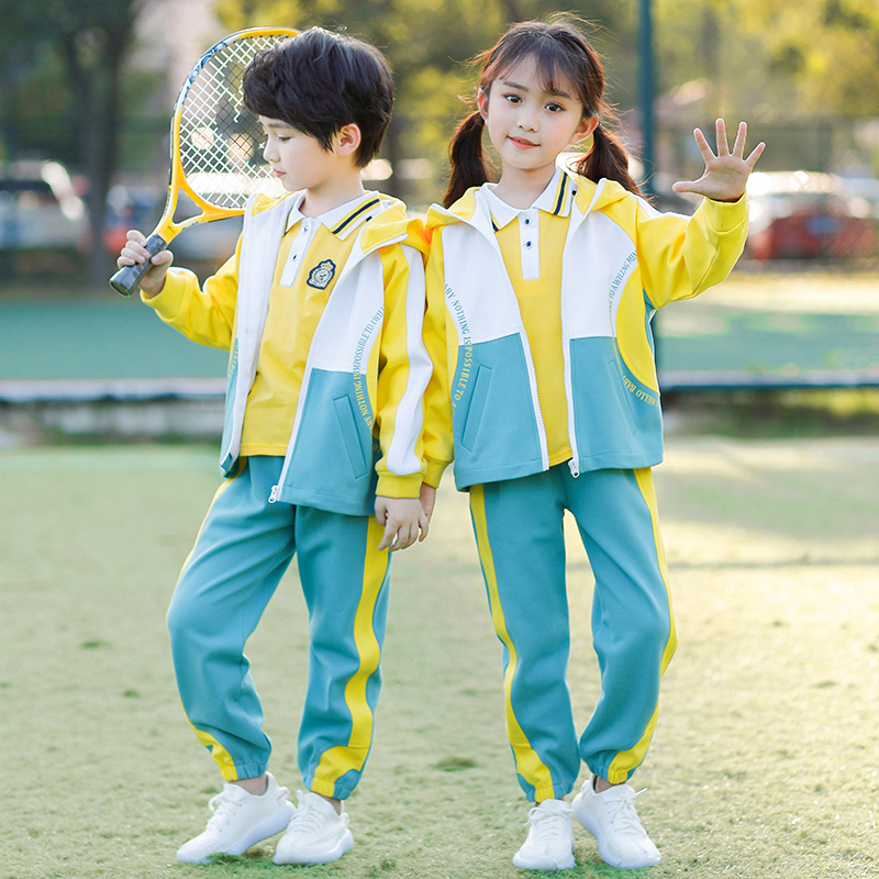 儿童班服学院风幼儿园园服春秋装三件套小学生校服秋季运动服套装