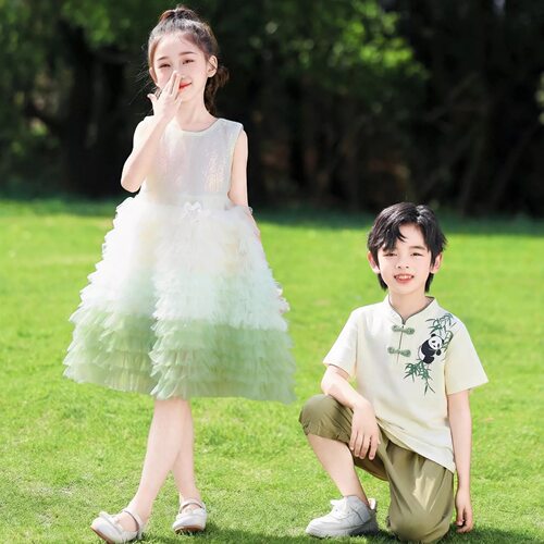 六一儿童新中式演出服套装合唱