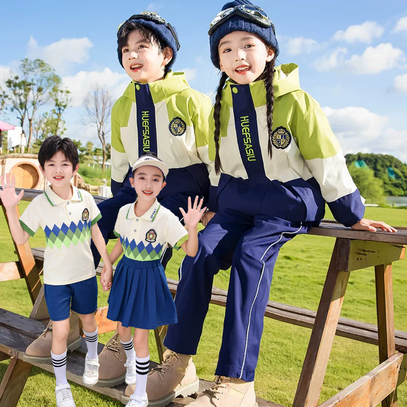 班服小学生校服春秋季冲锋衣幼儿园园服棒球运动儿童新款三件套