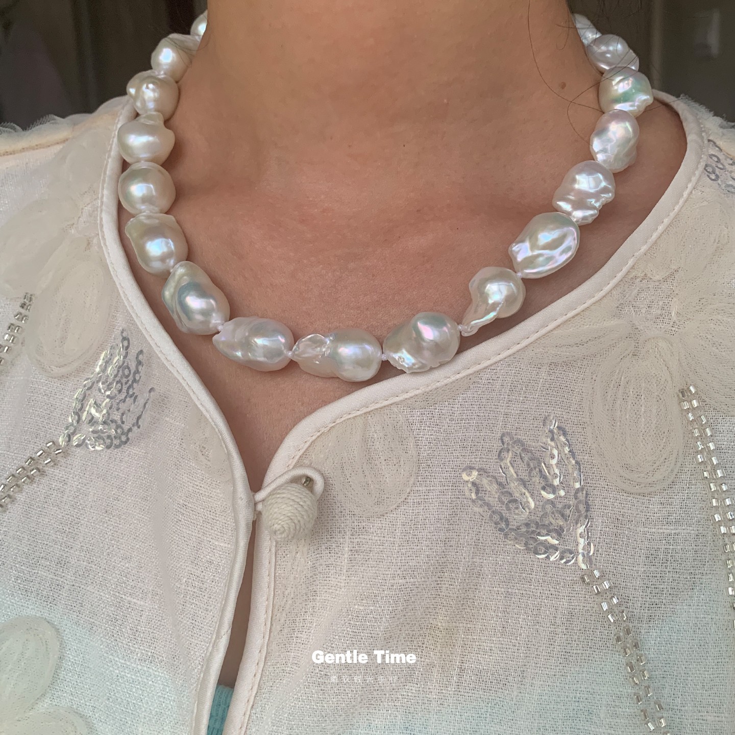 巴洛克珍珠女大巴珍珠项链极光