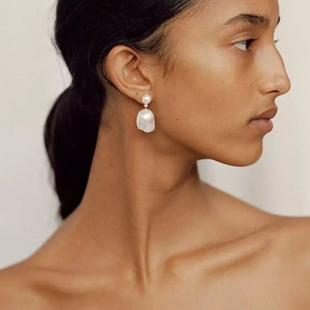 天然巴洛克异形珍珠耳环耳钉 丹麦设计师品牌Sophie Bille