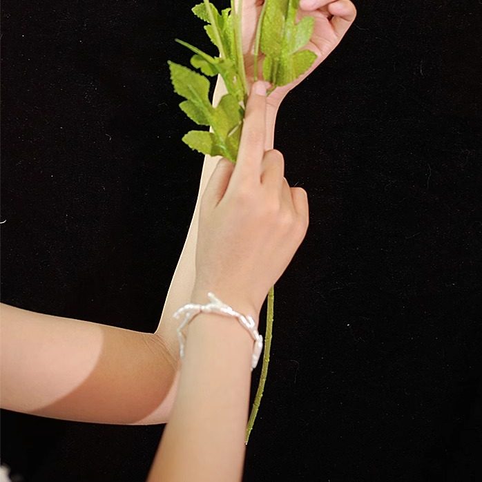 原创设计 天然淡水珍珠手链手环手镯鸡爪树枝异形 不规则个性小众