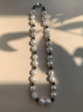 天然淡水极光巴洛克珍珠项链