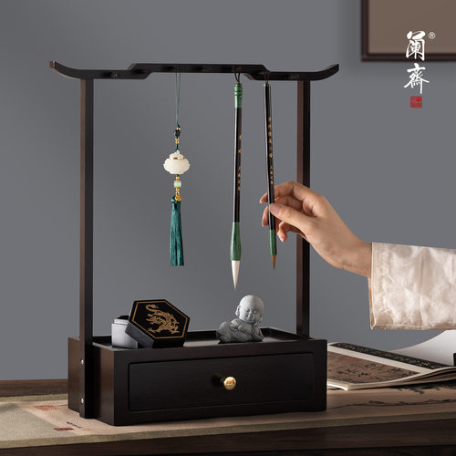 楠竹笔挂实木毛笔挂收纳