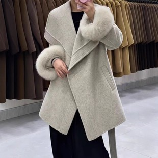 2025秋冬新款双面羊绒大衣女中长款韩版宽松显瘦羊毛呢子外套毛呢