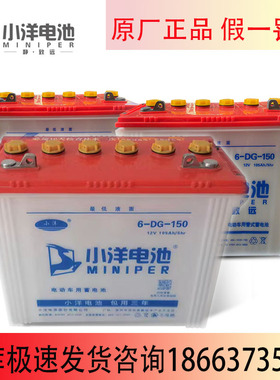 正品小洋电池6DG150型足78斤电动载客三轮车四轮车叉车专用水电瓶