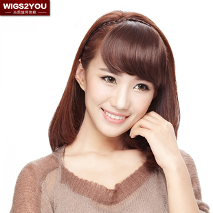 Wigs2you假发片空气刘海女 隐形内卷斜齐假发刘海片 发箍留海头帘
