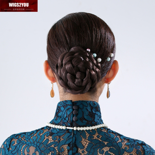 假发 花苞头 手工编织经典 古装 后脑勺发包OL 盘发发髻 wigs2you