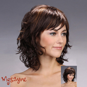 包邮 特价 女斜刘海超薄蓬松jiafa 时尚 Wigs2you短中女士卷发假发