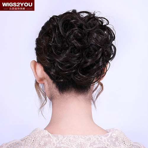 wigs2you时尚甜美卷发丸子花苞头