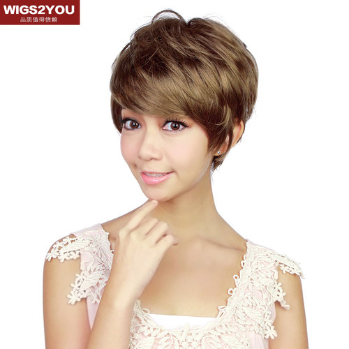 wigs2you新款斜刘海时尚短直发