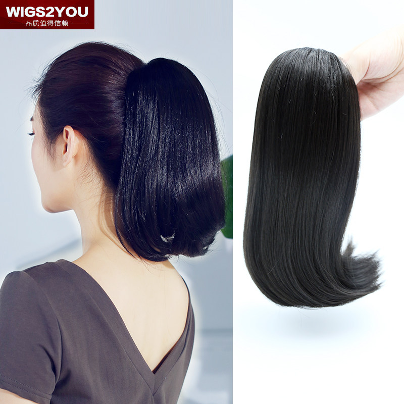 Wigs2you高档抓夹式马尾 中长款直发马尾 老虎夹马尾辫子轻盈逼真