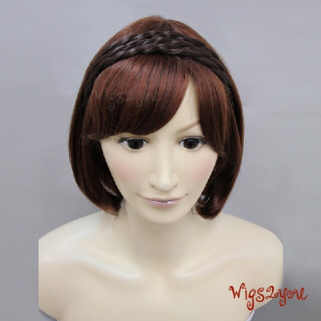 wigs2you日本正品麻花辫子发绳 假发发圈 可爱假发头箍复古发饰