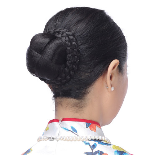 手工编织高仿真发髻端庄气质
