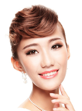 Wigs2you女士仿真卷刘海片 女斜刘海假发片补发块 时尚新娘发髻