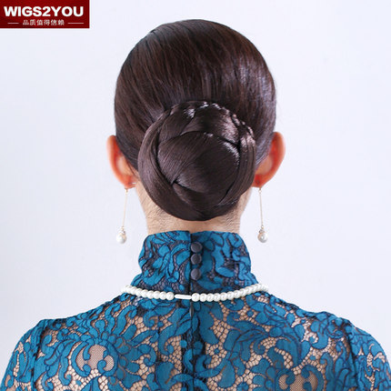 wigs2you假发发髻 精致发辫子大发包 复古盘发造型 高仿真花苞头