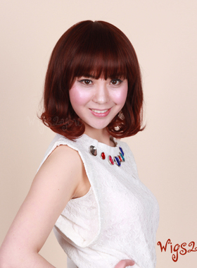 Wigs2you仿真梨花头假发 短发女士假发齐刘海 中长发短卷蓬松包邮