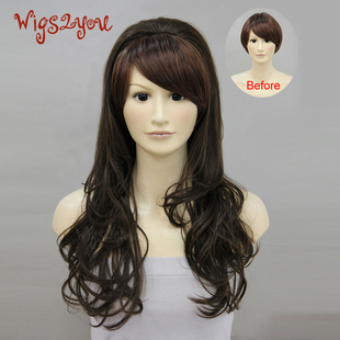 长卷发蓬松大波浪 包邮 女士半假发 增发逼真jiafa半头套 甜美可爱