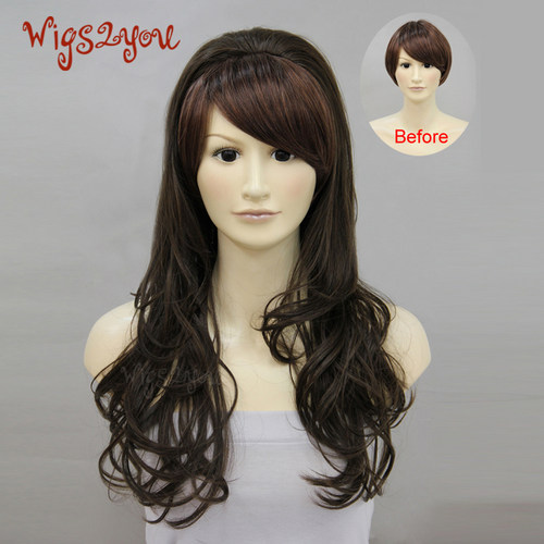 女士蓬松甜美可爱风长卷发补发块