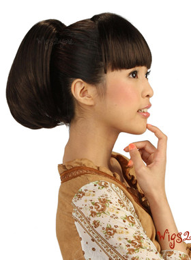 Wigs2you假发马尾包邮 甜美可爱扣式马尾 短发爪夹式蓬松短直发